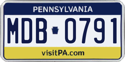 PA license plate MDB0791