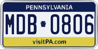 PA license plate MDB0806