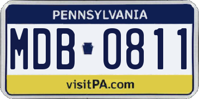 PA license plate MDB0811