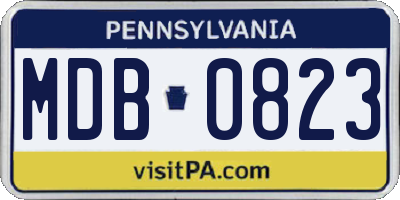 PA license plate MDB0823