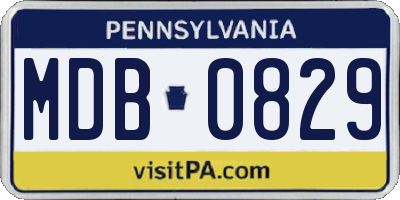 PA license plate MDB0829