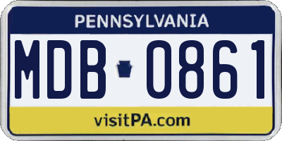 PA license plate MDB0861