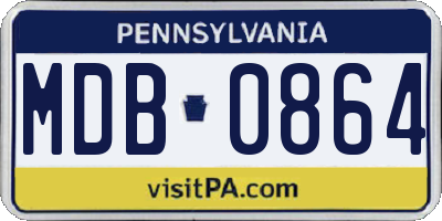 PA license plate MDB0864
