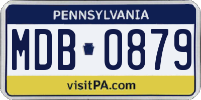 PA license plate MDB0879
