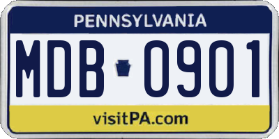 PA license plate MDB0901