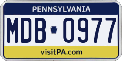PA license plate MDB0977