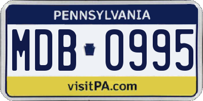 PA license plate MDB0995