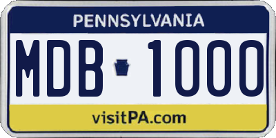 PA license plate MDB1000