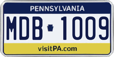 PA license plate MDB1009