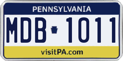 PA license plate MDB1011