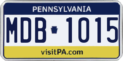 PA license plate MDB1015