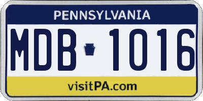 PA license plate MDB1016