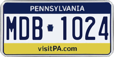PA license plate MDB1024