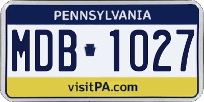 PA license plate MDB1027
