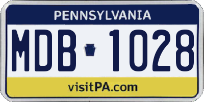 PA license plate MDB1028