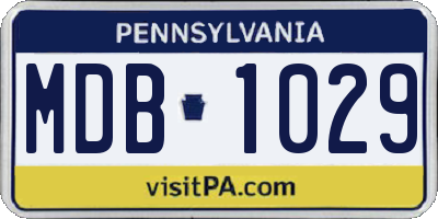 PA license plate MDB1029