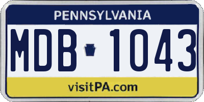 PA license plate MDB1043