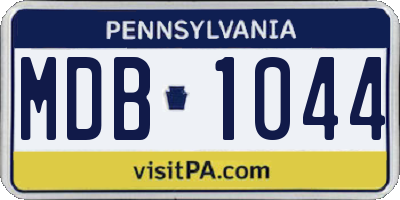 PA license plate MDB1044