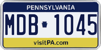 PA license plate MDB1045