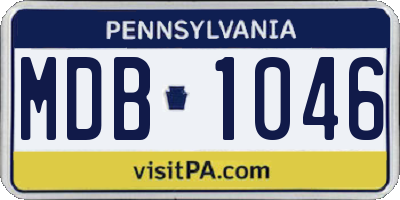 PA license plate MDB1046