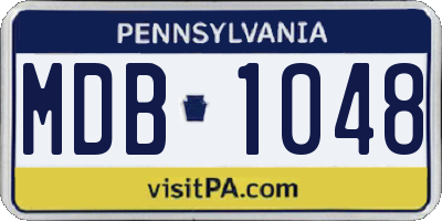 PA license plate MDB1048