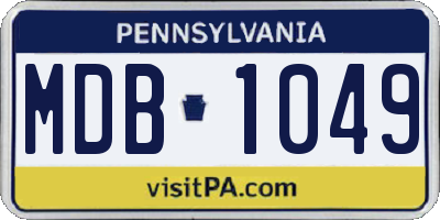 PA license plate MDB1049