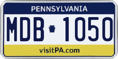 PA license plate MDB1050