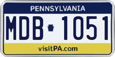 PA license plate MDB1051