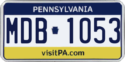 PA license plate MDB1053