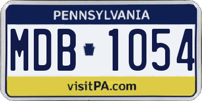 PA license plate MDB1054