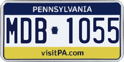 PA license plate MDB1055