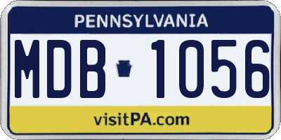 PA license plate MDB1056