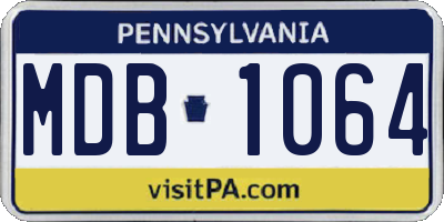 PA license plate MDB1064
