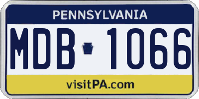 PA license plate MDB1066
