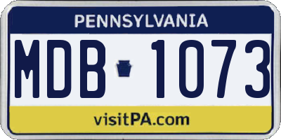 PA license plate MDB1073
