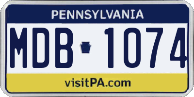 PA license plate MDB1074