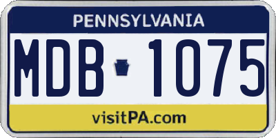 PA license plate MDB1075