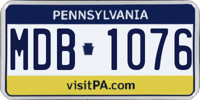 PA license plate MDB1076