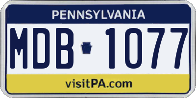 PA license plate MDB1077