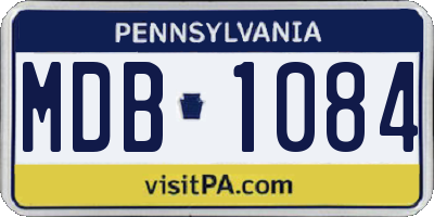PA license plate MDB1084