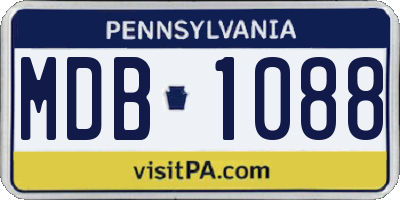 PA license plate MDB1088