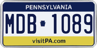 PA license plate MDB1089