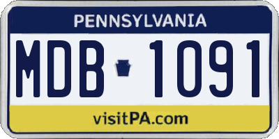 PA license plate MDB1091