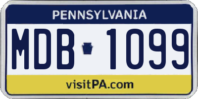 PA license plate MDB1099