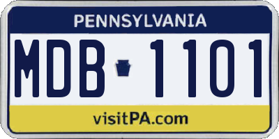 PA license plate MDB1101