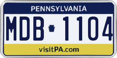 PA license plate MDB1104