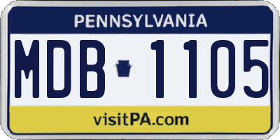 PA license plate MDB1105