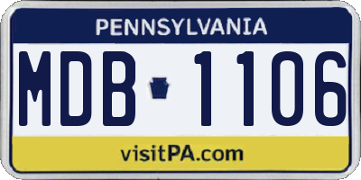 PA license plate MDB1106