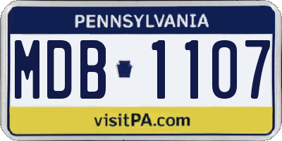 PA license plate MDB1107