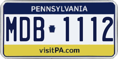 PA license plate MDB1112